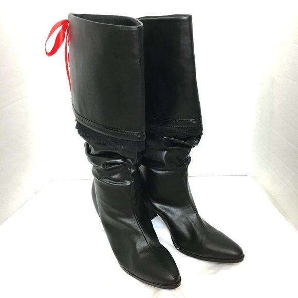 Pirate Buccaneer Mid Heel Knee High Costume Boots by Ellie EUC - Picture 5 of 13